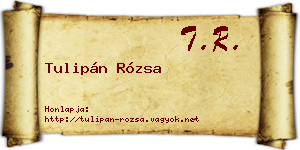 Tulipán Rózsa névjegykártya