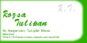 rozsa tulipan business card
